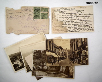 Seven postcards sent home while on leave WW1.