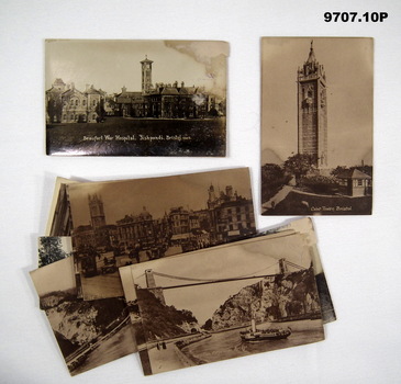 Ten postcards collected while on leave WW1.