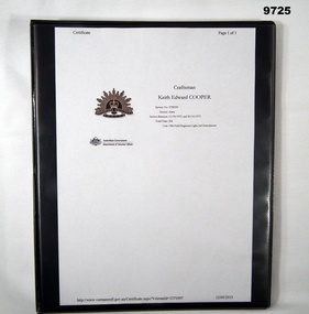 Folder containing service record and certificates.