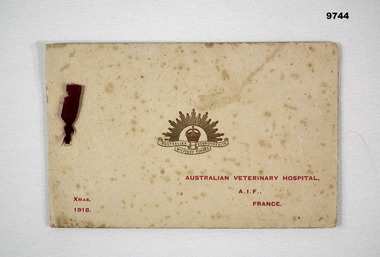 WW1 Christmas Card from France.