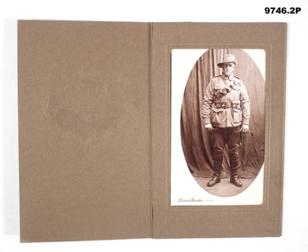 Postcard photo of John Brown WW1 and wallet.