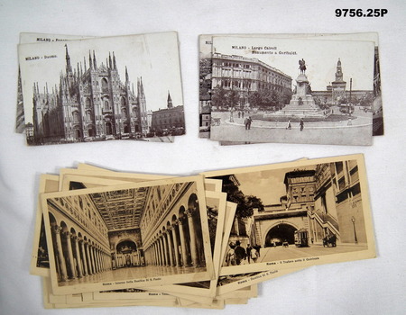 Postcards collected on leave in Italy.