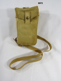 Medium size khaki ammunition pouch.