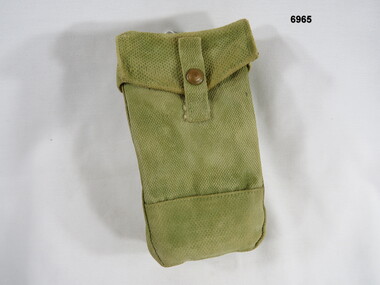 Rectangular utility pouch with web belt attachment.