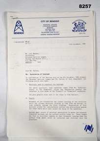 Document - CENOTAPH RESTORATION BENDIGO, 10.12.1986