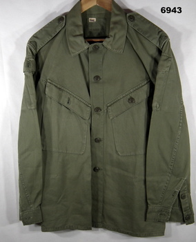 Army Work dress shirt with long sleeves.