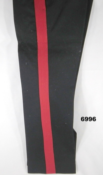 Black Mess Dress trousers with red stripe.