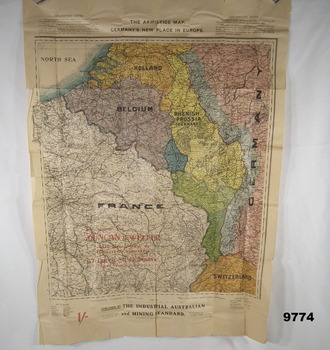 Map showing the countries after Armistice WW1