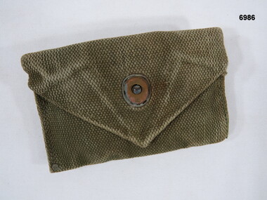 Universal small webbing khaki pouch.