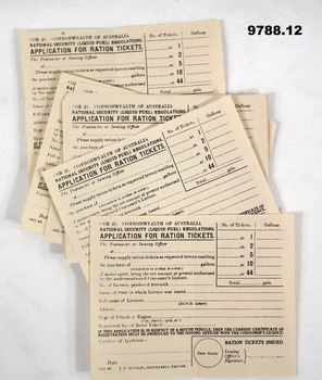 Pro forma for applying to obtain ration tickets.