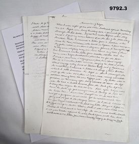 Hand written notes on memory of Edgar Crosthwaite.