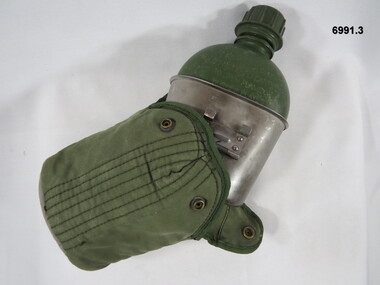 Three piece water bottle, cup canteen and outer carry case.