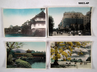 Collection of colour photographs depicting Japanese scenes.