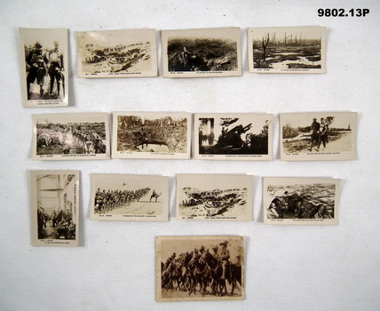 Cigarette cards black and white - WW1 photos.