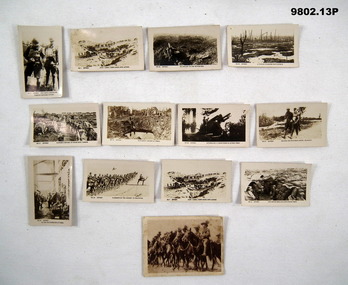 Cigarette cards black and white - WW1 photos.