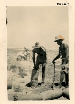 9775.03P Western Desert Alamein At work constructing my dugout El Alamein
