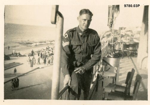 9780.03P Lebanon Beirut 9th Div Sergeant at seafront no information