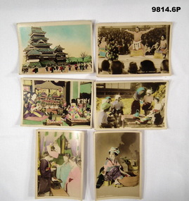 Collection of colour photographs featuring Japanese people in traditional dress.