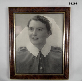 Framed photo of WW2 nurse.