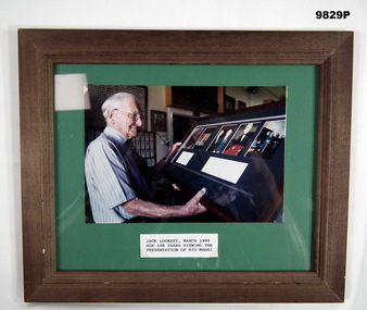 Framed photo of Jack Lockett 1999 at Presentation.