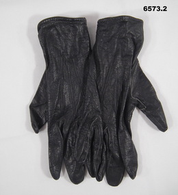 A pair of women's military black leather gloves