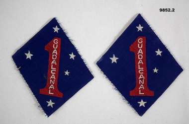 Diamond shaped shoulder patch for Guadal Canal.