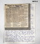Handwritten letter and Supporting newspaper article.