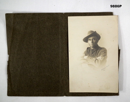 Sepia toned photograph of a soldier.