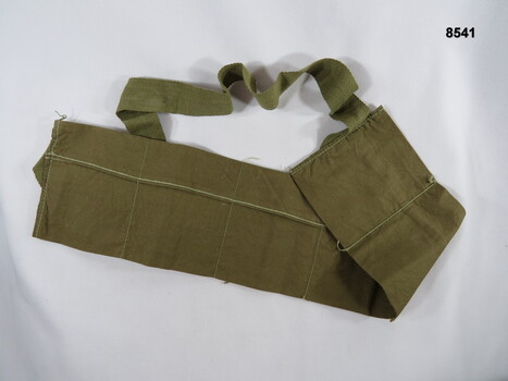 Khaki six pouch ammunition bandolier.