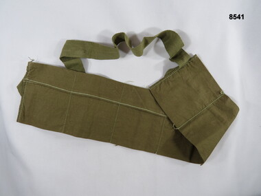 Khaki six pouch ammunition bandolier.
