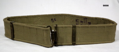 Light brown webbing Army uniform belt.