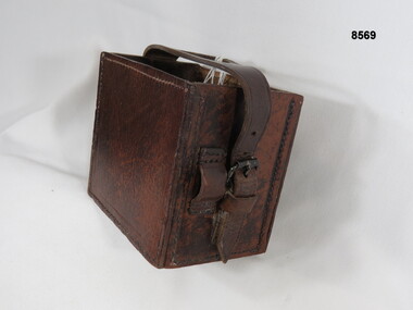 Medium size leather camera case.