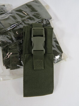Small army green magazine pouch for a pistol magazine.