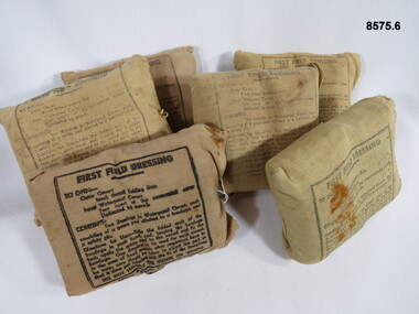 Medium size First field dressing bandage.