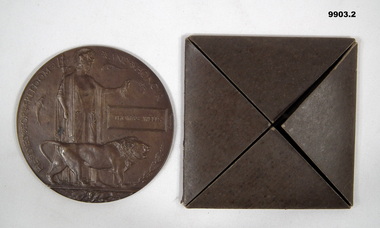 Commemorative plaque with waterproof cover.
