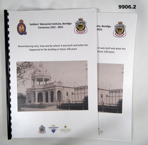 History book on Centenary of the Soldiers' Memorial Institute.