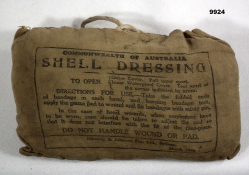 WW2 Shell dressing in pouch.