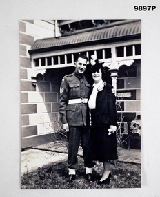 Portrait of a soldier with his wife during WW2.