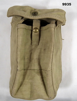 Basic brown canvas ammunition pouch.