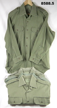 Army work dress shirts with long sleeves.