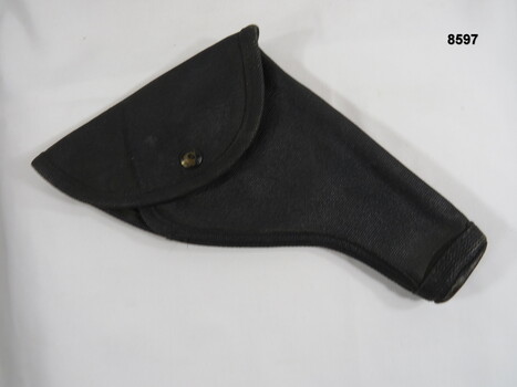 Blackened webbing pistol holder.