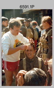 Army Survey Regiment’s Extras on Set- The ANZACS TV Series, Phillip Island, Victoria. 1985.