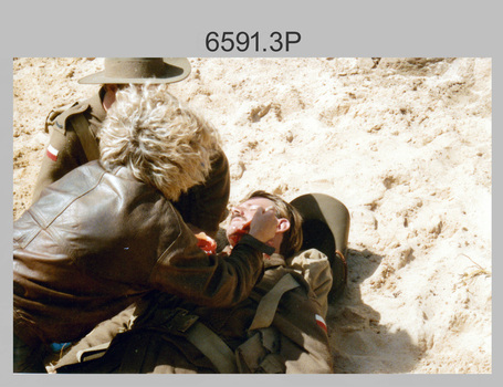 Army Survey Regiment’s Extras on Set- The ANZACS TV Series, Phillip Island, Victoria. 1985.