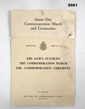 ANZAC Day Commemoration March 1957.