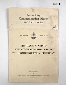 ANZAC Day Commemoration March 1957.