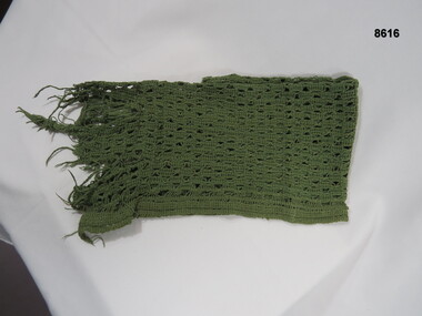 Green cotton woven sweat rag.