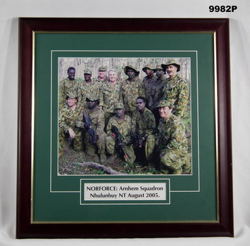 Framed photograph of a group of soldiers in DPCU.