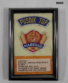 Souvenir artefact presented to the Army Survey Regiment