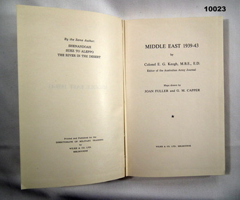 Book - description of Battles for Military Training.