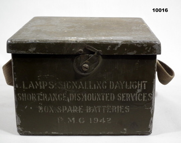 Battery box for signal lamps.